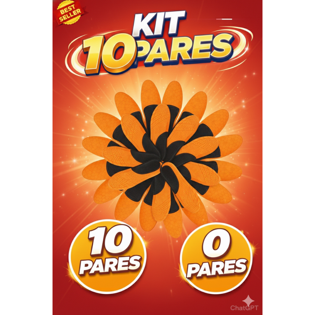 Kit com 10 pares Palmilha Gel Ortopédica Anatómica Confortável Qualidade Botina Tenis Anti bacteriana Macia