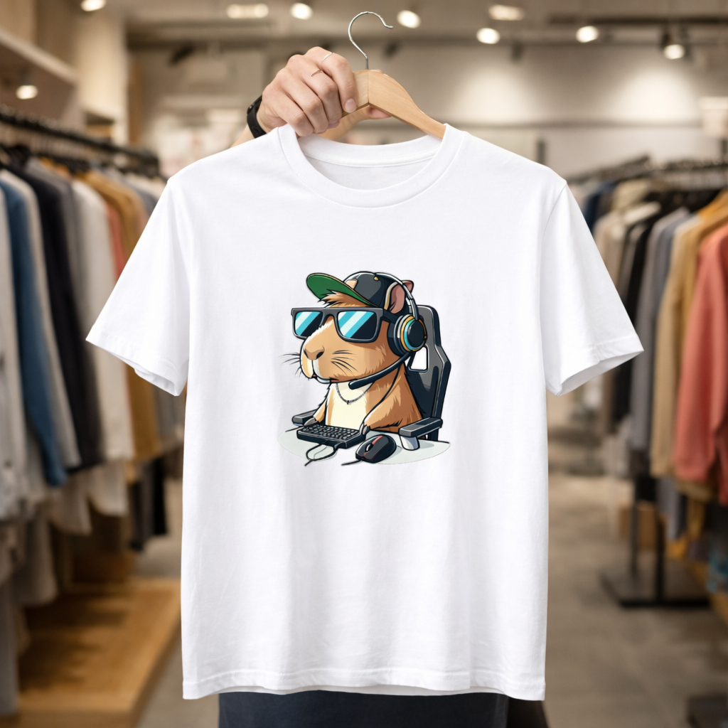 Camiseta Camisa Blusa Estampada Capivara Gamer Masculina e Feminina Oferta