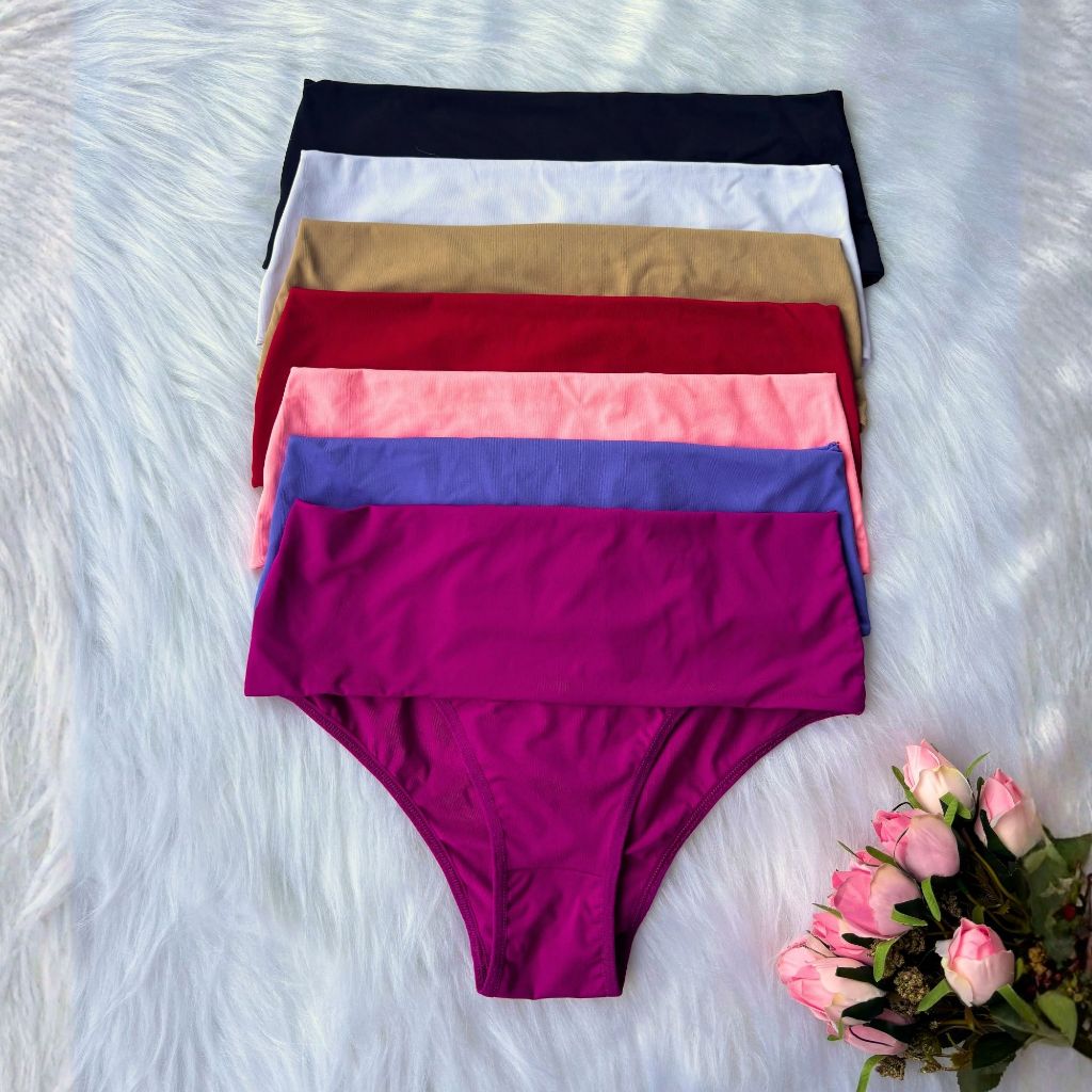 Kit Calcinha Cintura Alta Gestante Pós Parto Hot Pants Cós Duplo Segura Barriga em Oferta na Shopee