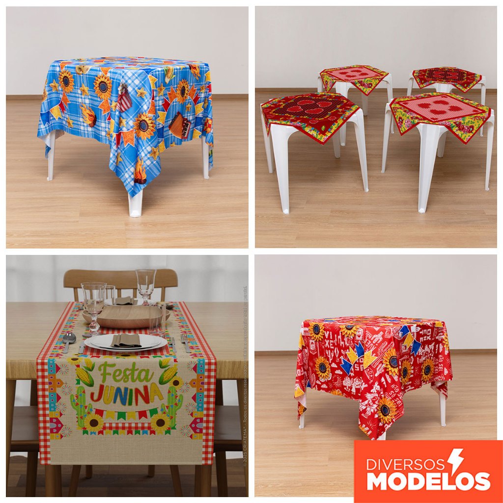 Toalhas de Mesa para Festa Junina - Vários Modelos Decoração Mesa Posta de São João em Oferta na Shopee