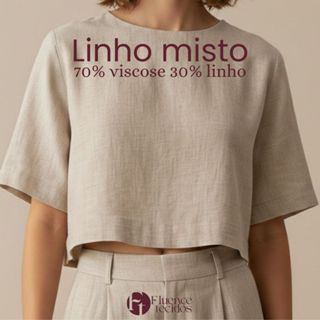 Tecido Linho Misto 70% Viscose + 30% Linho 1mt x 1,40mt moda decoração artesanato em Oferta na Shopee