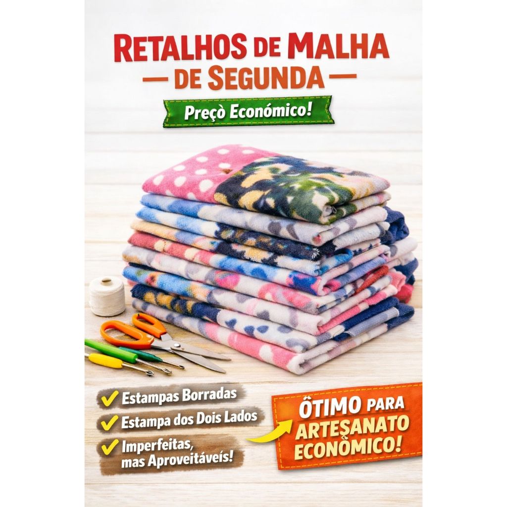 Retalhos de Malha de Segunda 1kg — Para Costura e Artesanato | Preço Econômico em Oferta na Shopee