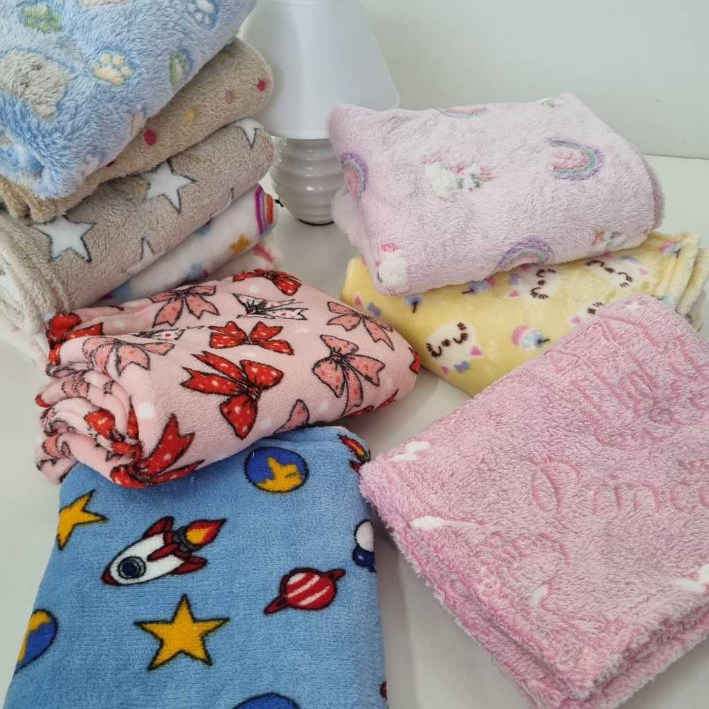Kit 2 Cobertor Microfibra Premium Manta Luxo Bebê Menino Menina Recém Nascido Berço Saida Maternidade em Oferta na Shopee