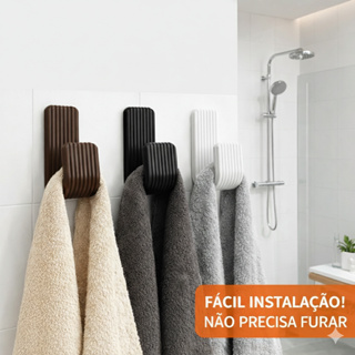 Kit 3 Ganchos Parede Adesivo Resistente - Porta Toalha Sem Furar Parede Banheiro Cozinha Multiuso em Oferta na Shopee