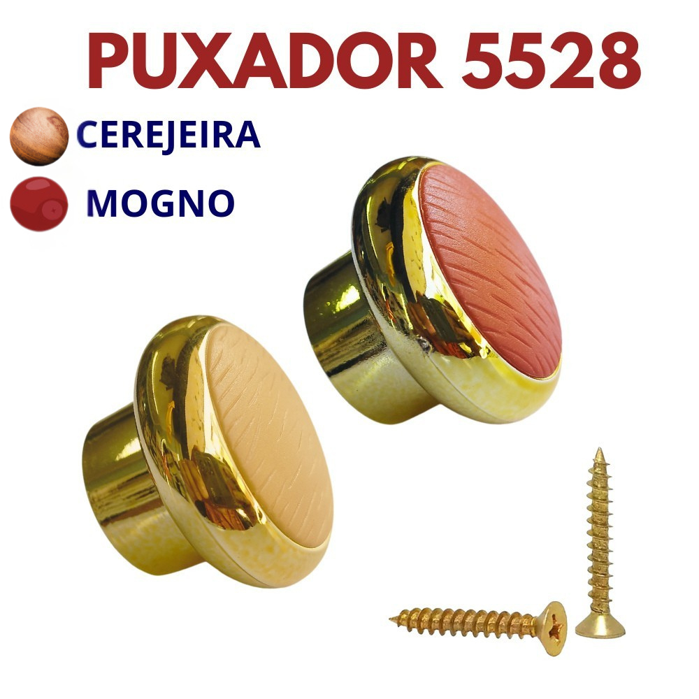 KIT 4 PUXADOR DE MÓVEIS MODELO 5528 – MOGNO OU CEREJEIRA em Oferta na Shopee