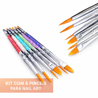 Conjunto De Pincel P/unha Acrigel Desenho acabamento Promoção em Oferta na Shopee