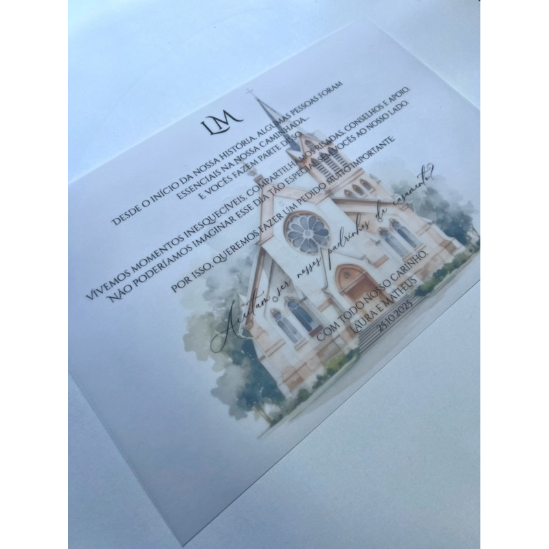 CONVITE NO PAPEL VEGETAL