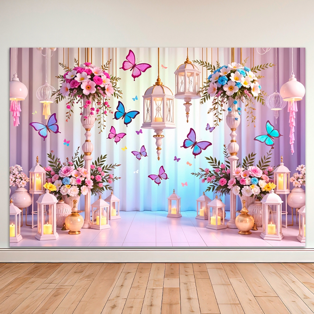 Painel Fundo Fotográfico Borboleta Tecido Sublimado 1,50x2,20 Mt em Oferta na Shopee