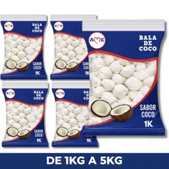 Balas De Coco ''Tipo'' Caseira Ame Pacote Grande Atacado De 1Kg a 5Kg Doces Ideal para Festas