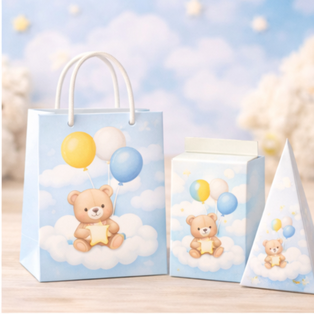 Kit Sacola Festa Infantil Personalizado – Sacolinha + Caixinha + Cone🎁 Kit Personalizado Infantil – Sacolinha + Caixinha