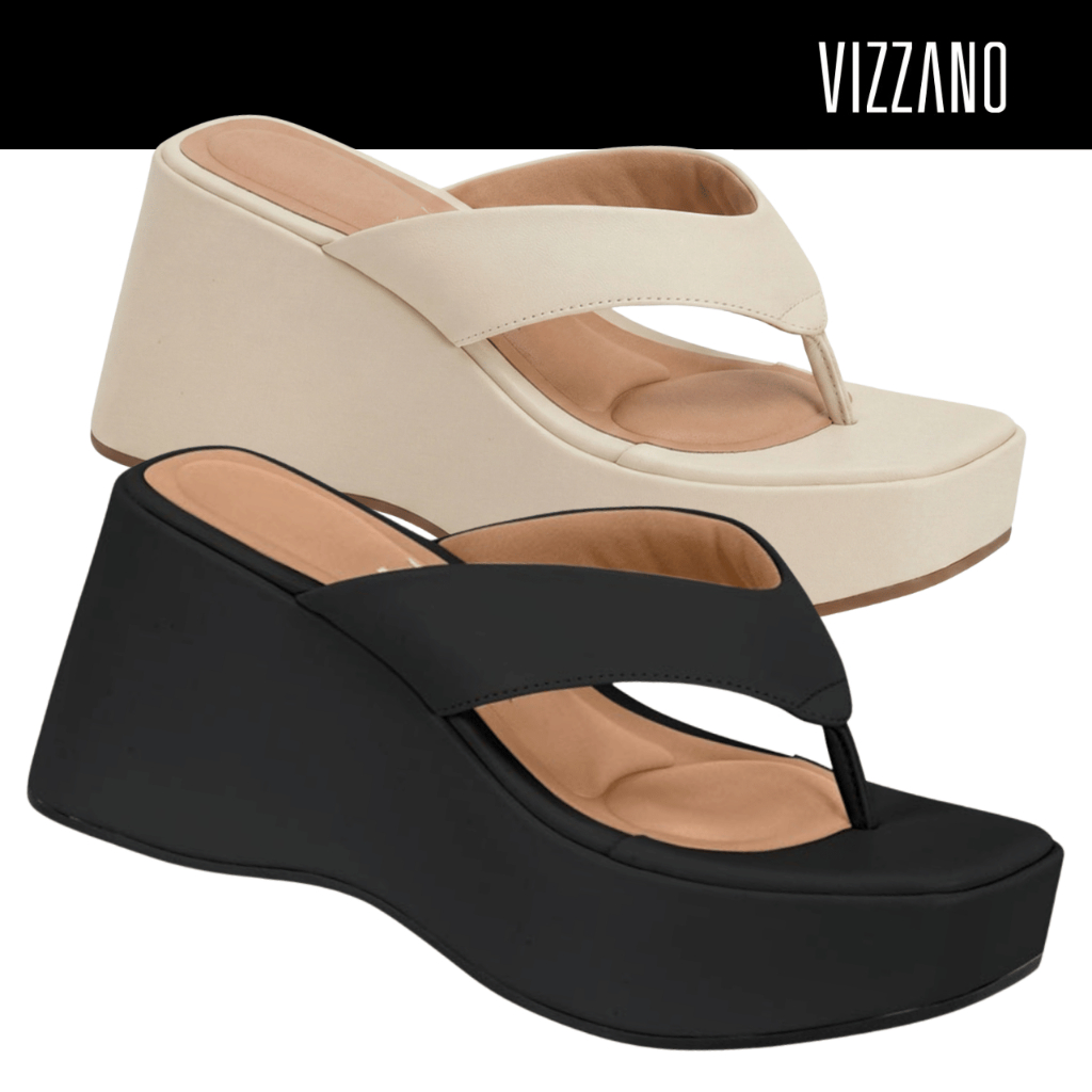 Tamanco Feminino Vizzano Plataforma de Dedo Salto Anabela Original