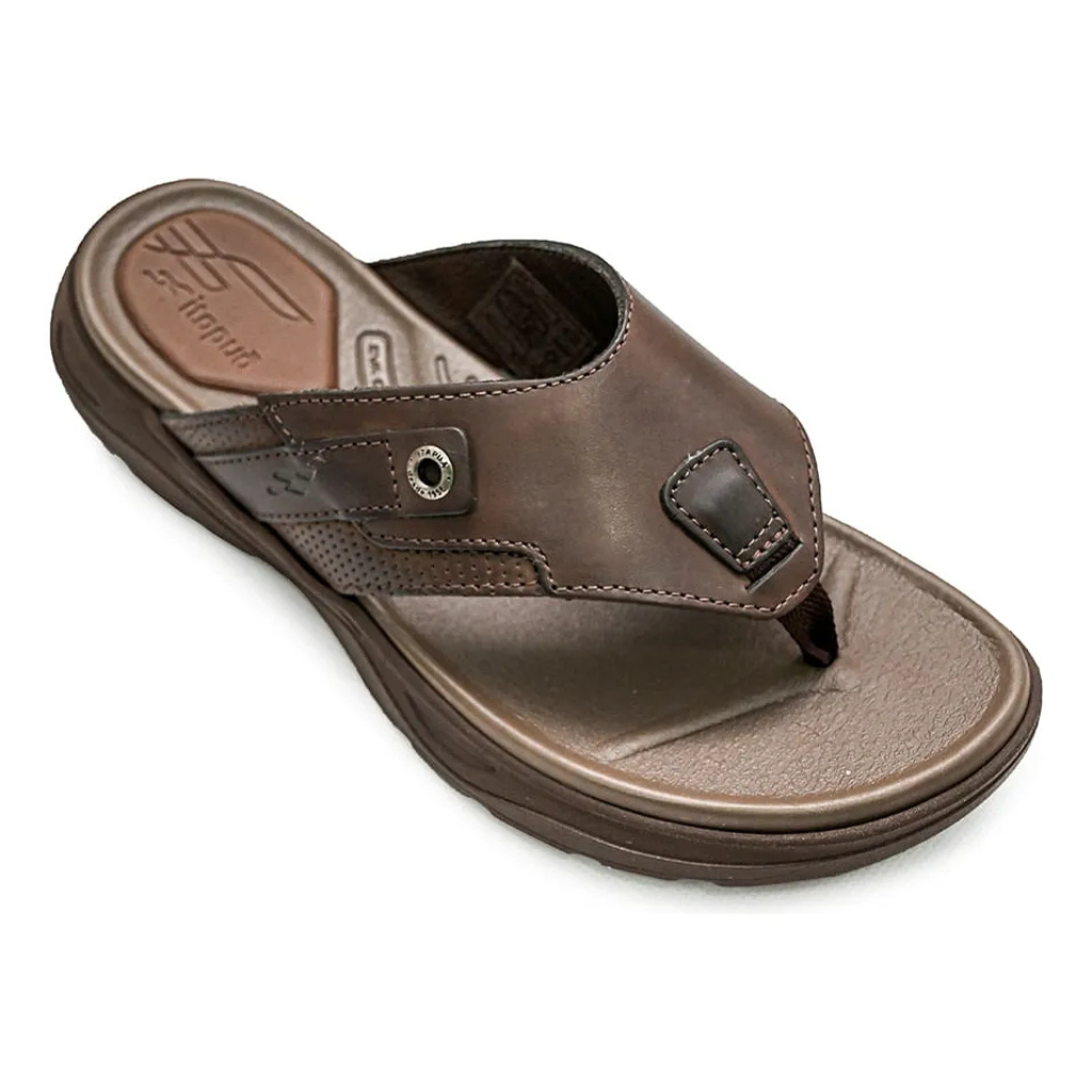 Chinelo masculino sandália ultra confortável em couro legitimo itapuâ original