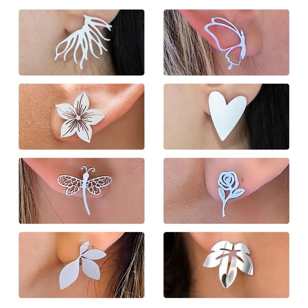 Brinco de Aço Inox Cirúrgico 316L Vários Modelos Hipoalergênico Não Escurece em Oferta na Shopee