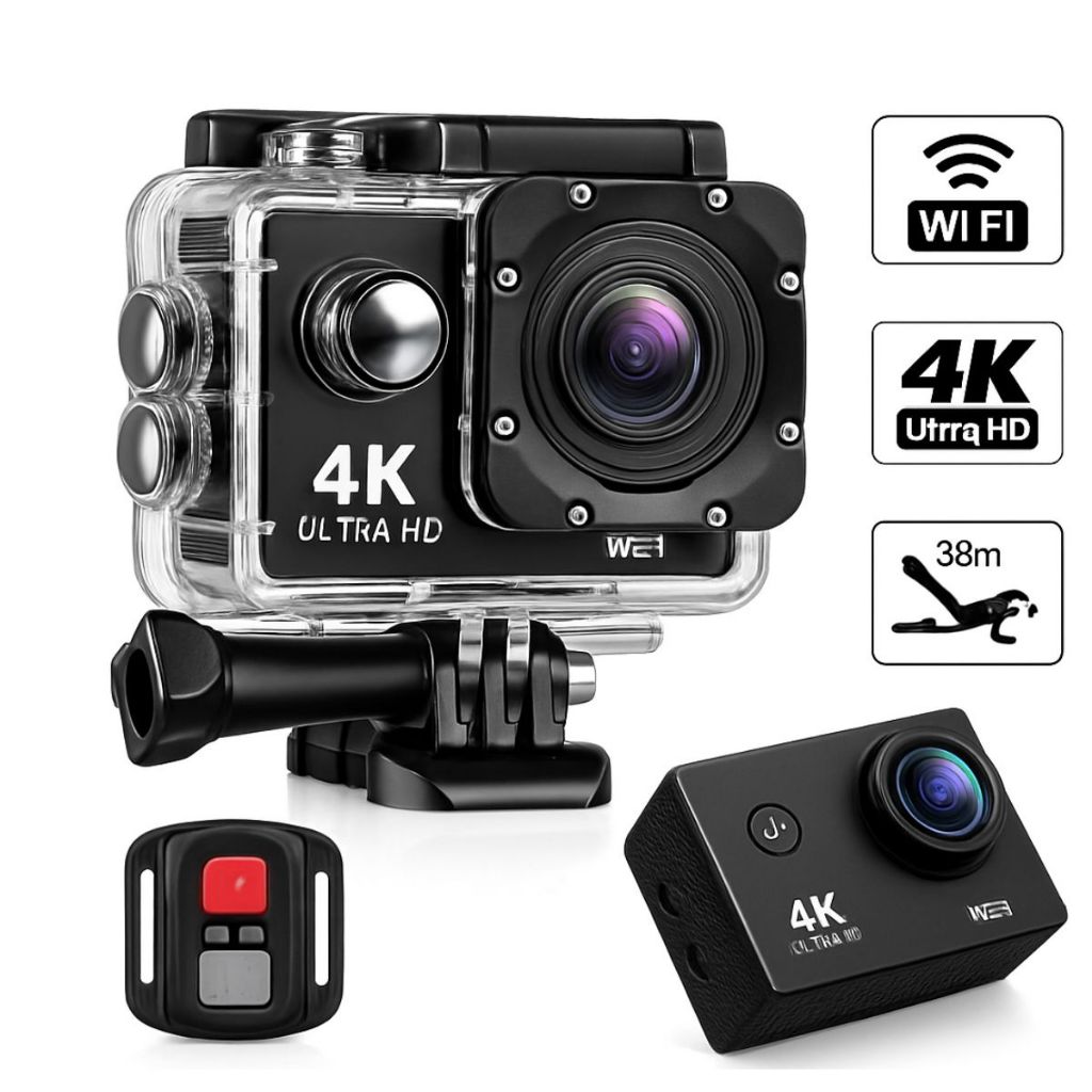 Câmera À Prova D'água 4k Wifi Mergulho 30m Filmadora Sports