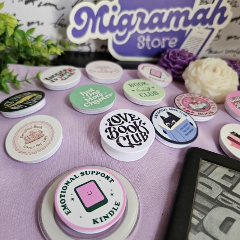 Popsocket Kindle Celular Literário Livro Book just one more chapter dragão fantasy Adesivo Magnético — imagem 2 de 2