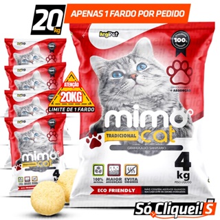 Kit 5 Areia de Gato Granulado de Argila Higiênica Forma Torrões Alta Absorção Perfumado Argipet 20KG em Oferta na Shopee