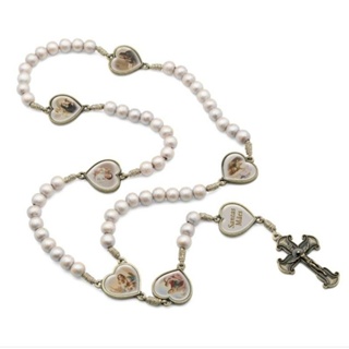 Terço Santas Mães Mad. 8mm / Pulseira Santas Mães / Santa Rita, Ana, Giovana, Isabel, Mônica em Oferta na Shopee