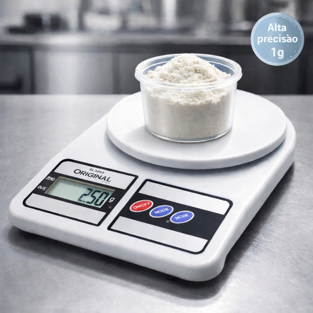 Balança de Cozinha para Dieta e Treino 1g a 5kg – Alta Precisão, Visor LCD e Função Tara