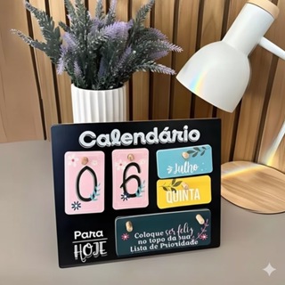 Calendário Permanente de Mesa Motivacional Decorativo em Oferta na Shopee
