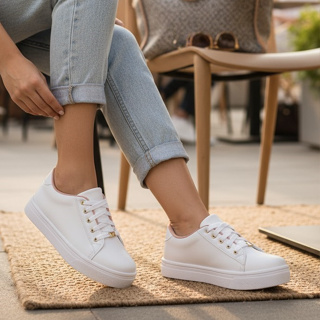 Tênis Feminino Casual Confortável Macio Básico branco preto rose Sapatênis Feminino em Oferta na Shopee