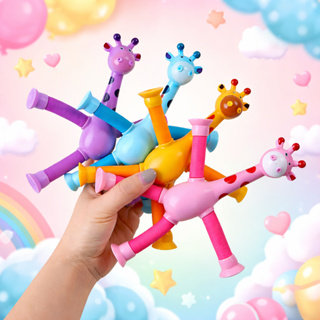 Kit 4 Girafas Pop It Tubo Led Estica e Gruda Brinquedo Divertido Infantil Lembrancinha Ventosa em Oferta na Shopee