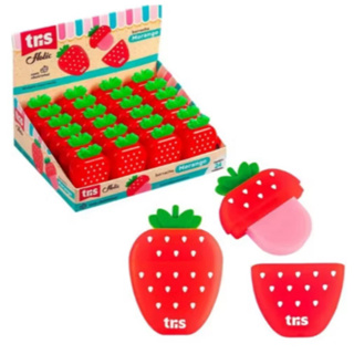 BORRACHA TRIS HOLIC MORANGO COM CHEIRINHO DE FRUTAS - UNIDADE em Oferta na Shopee