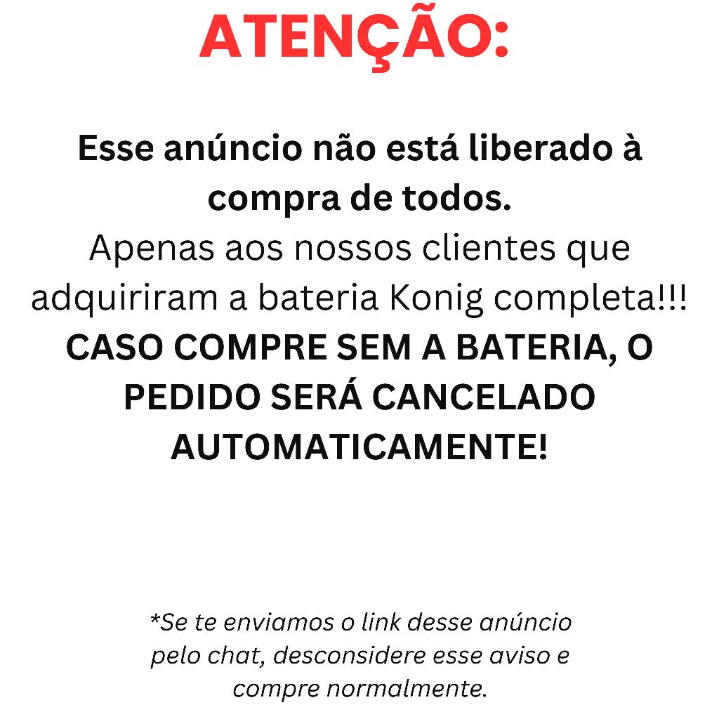 KIT COMPLEMENTAR BATERIA KONIG