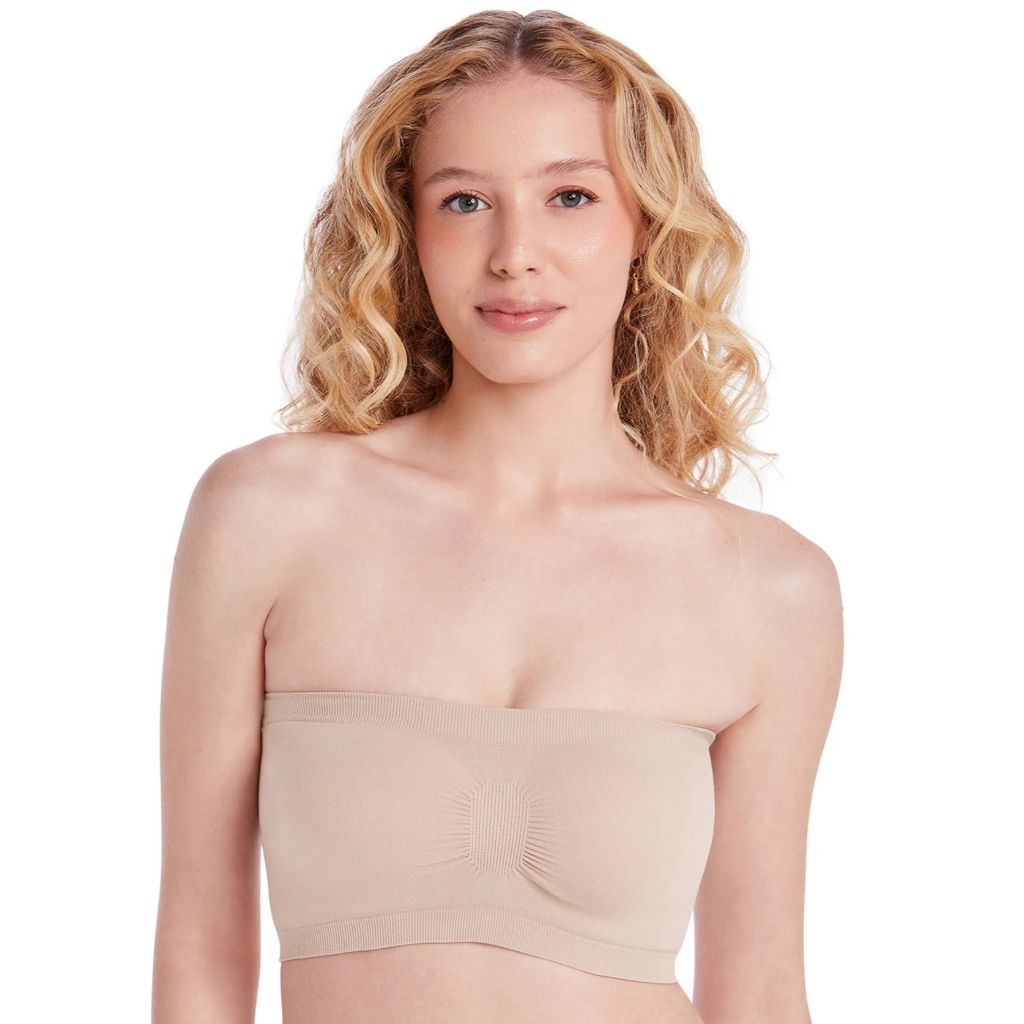 Sutiã Top Faixa Tomara Que Caia Sem Alça Com Bojo Removível Sem Costuras Laterais Respirável Plié em Oferta na Shopee