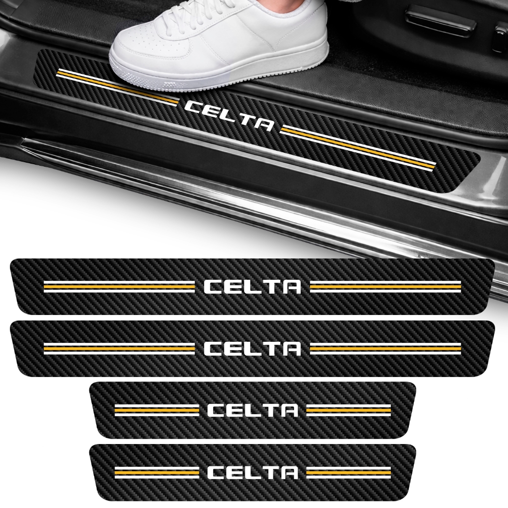 Kit Soleira Vinil Adesivo Proteção Celta 4 Portas Carro