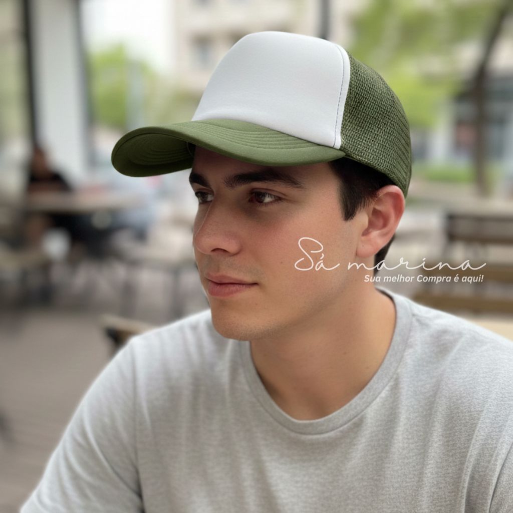 Boné Americano TRUCKER HAT Boné Liso Aba Curva Varias Cores TRUCKER em Oferta na Shopee
