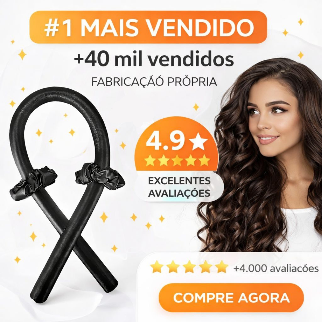 KIT MODELADOR DE CACHOS CETIM (Heatless Curls) + SCRUNCHIES em Oferta na Shopee