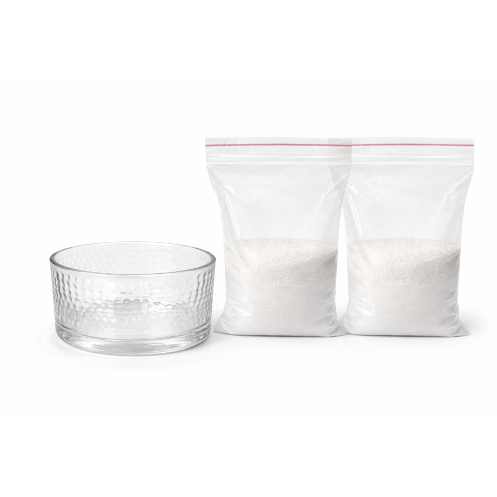 Kit Porta Vela Texturizado 80g Areia de Palma + Refil Vela Infinita Decorativa de Vidro 8,5cm