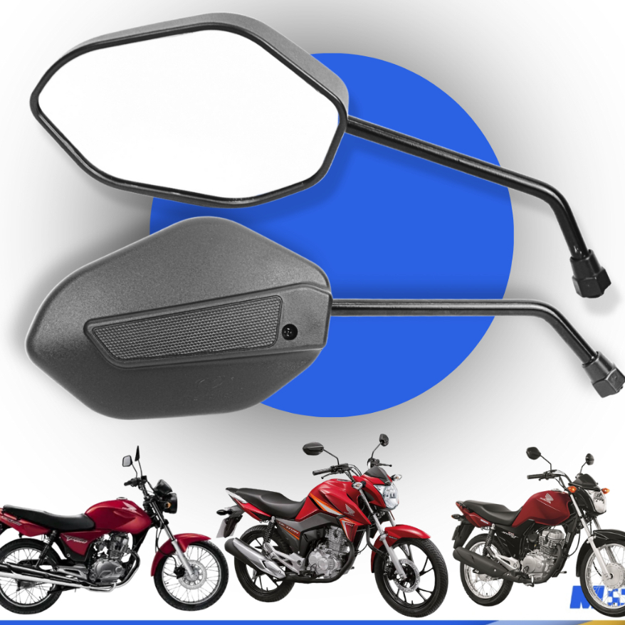 Par Retrovisor Moto Honda Titan 125 150 160 Fan Start 1994 a 2025 /NXR Bros 150 160 2025 em Oferta na Shopee