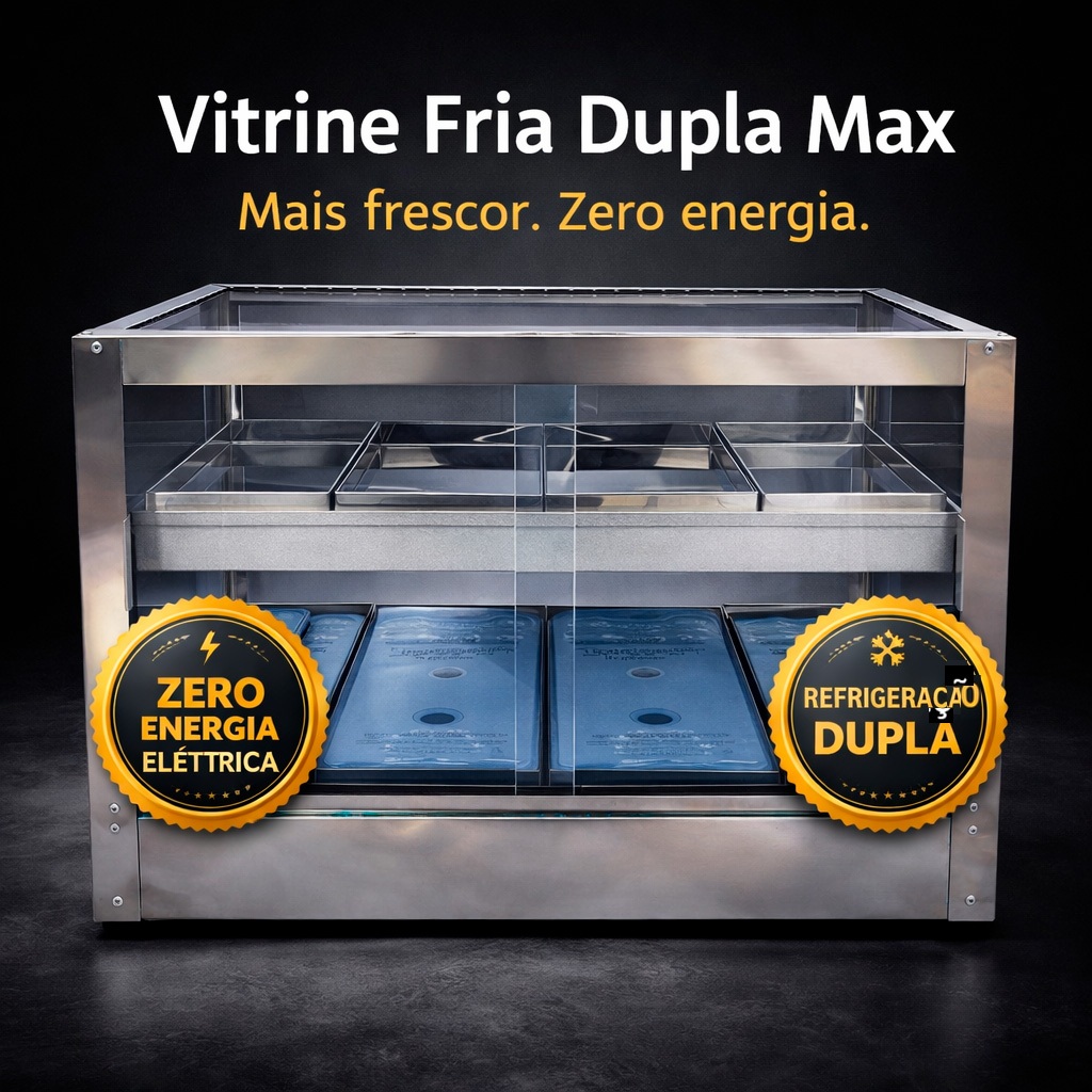 Estufa Vitrine Fria com Bandejas Dupla - dois andares e Com Gelo-x em todas bandejas- Para Doces em Oferta na Shopee