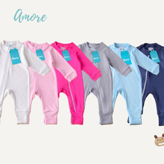 Kit 3 Macacão Roupa Bebê Infantil Vira Pé com Zíper Liso Menino Menina 100% Algodão em Oferta na Shopee