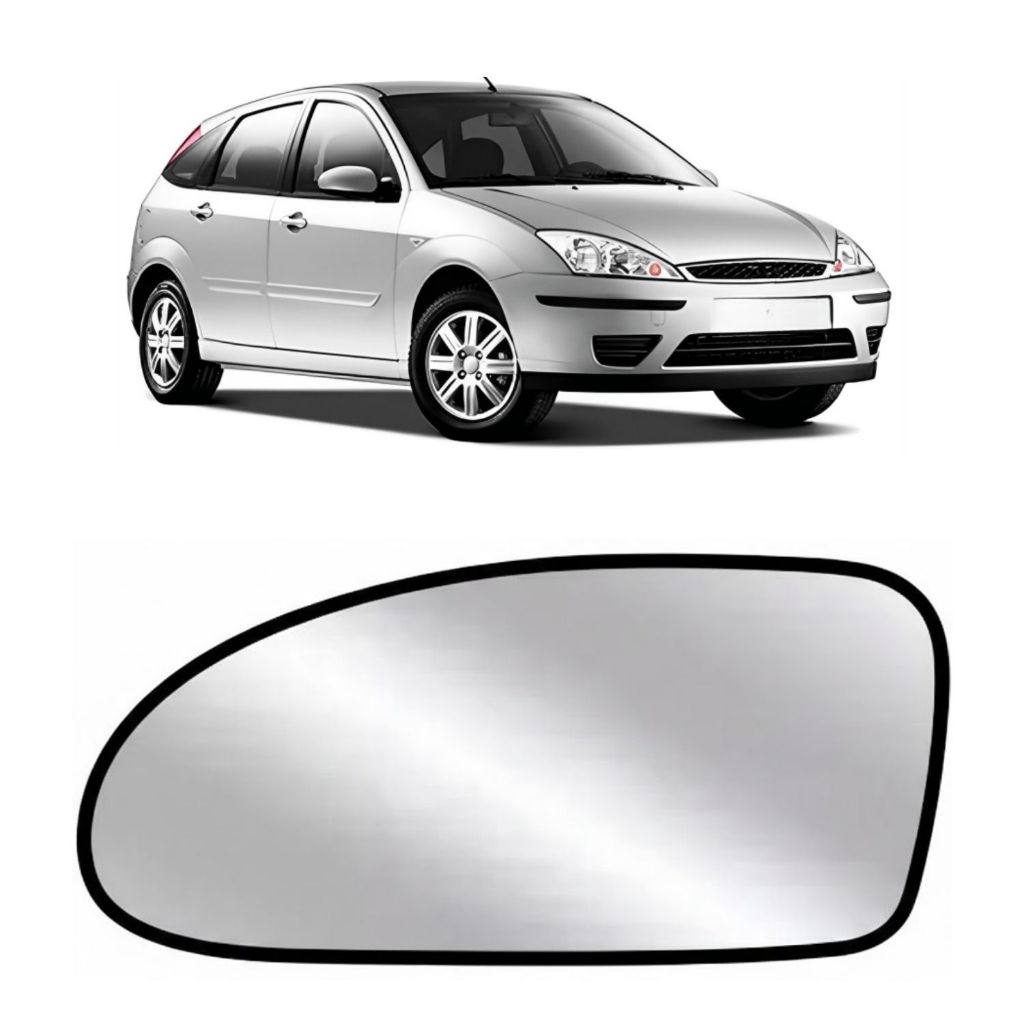 Lente Retrovisor Convexo Focus 2000 a 2009 Modelo Grande Britax Sem Base