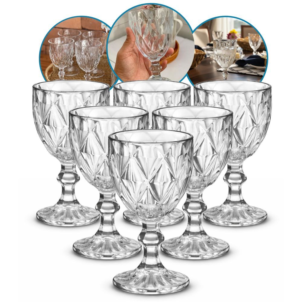 Jogo 6 Taças Diamond Roma 315ml Moderna Resistente Premium em Oferta na Shopee