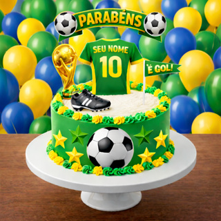 Topo de bolo BRASIL COPA FUTEBOL/ FUTEBOL/ topper BRASIL COPA FUTEBOL em Oferta na Shopee