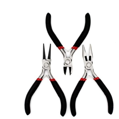 Kit 3uni Jogo de Alicates p/ Corte Eletrônico Artesanato & Bijuterias