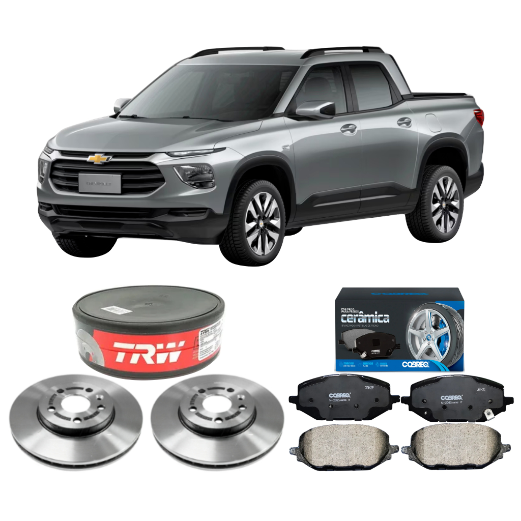 DISCO DE FREIO TRW + PASTILHA COBREQ CERÂMICA DIANT MONTANA LT LTZ TURBO PREMIER 2023 A 2026
