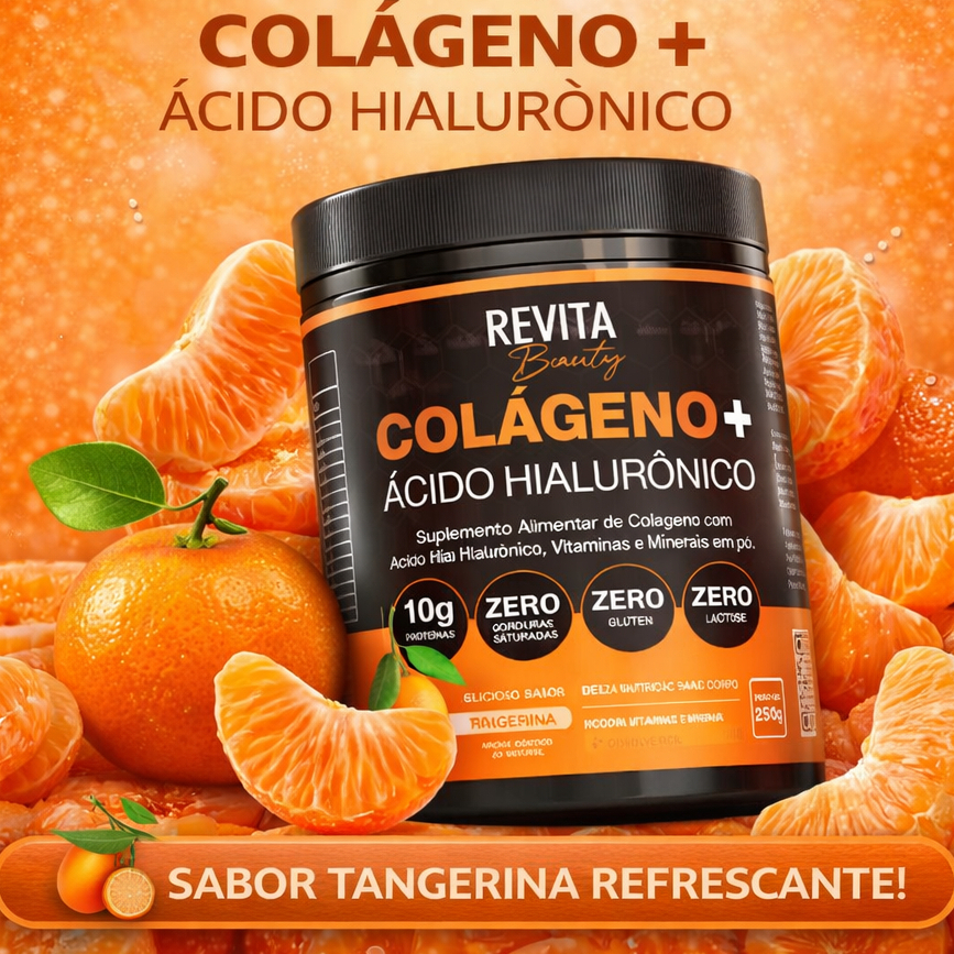 Colágeno + Ácido Hialurônico | Zero Açúcar e Verisol - Revita Beauty | Único no mercado com 250g