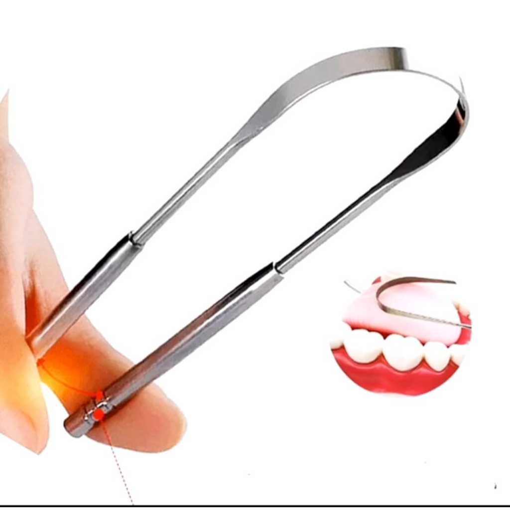 Raspador de língua de inox higiene bucal saúde odonto dental