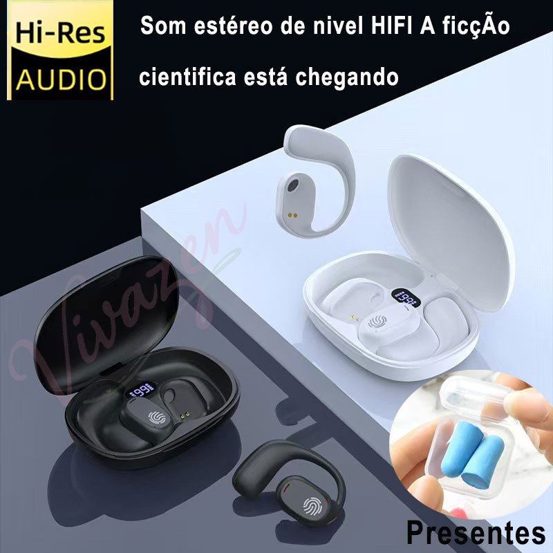 Fone de ouvido Sem fio Bluetooth Tws Esportivo Orelha Pendurada Anti-queda Design Ergonomico