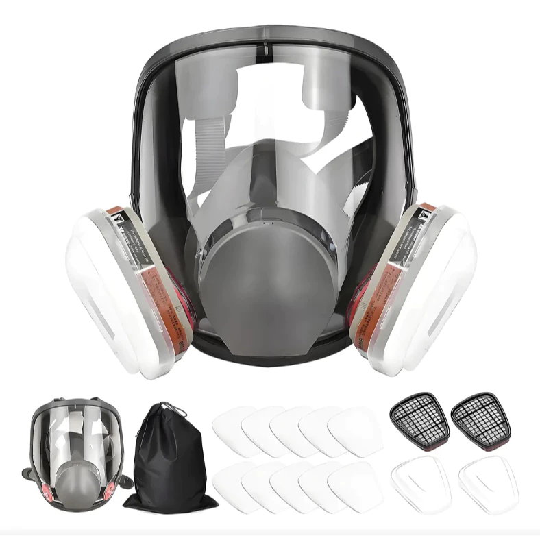Máscara 6800 Full Face com 10 Filtros 5N11 P2 Para Pintura, Solventes e Trabalhos Industriais