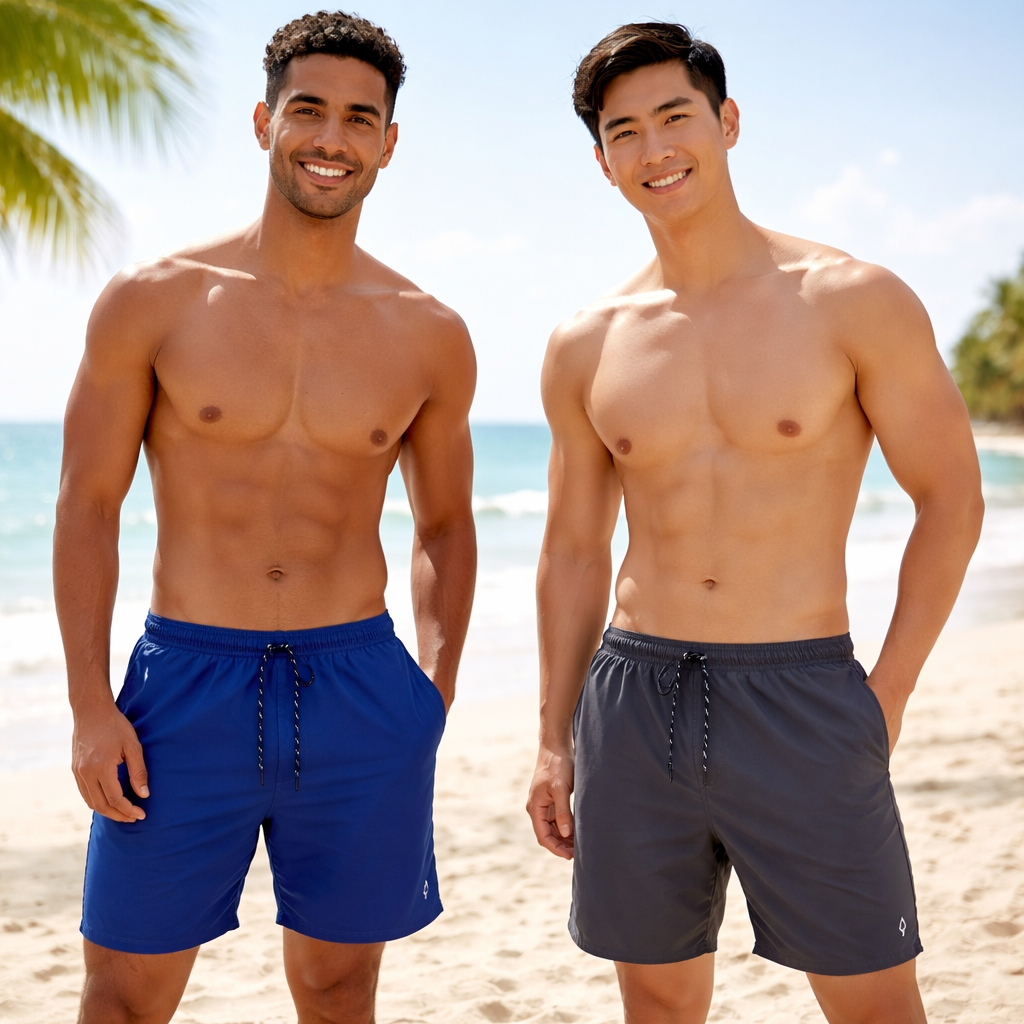 KIT 2 Shorts Mauricinho Tactel Elastano Bermuda Básico liso Confortável e Casual