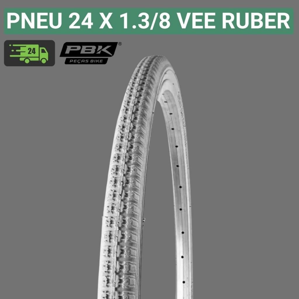 Pneu Aro 24 Pneu de bicicleta aro 24 Pneu Vee Rubber 1.3/8 Cinza
