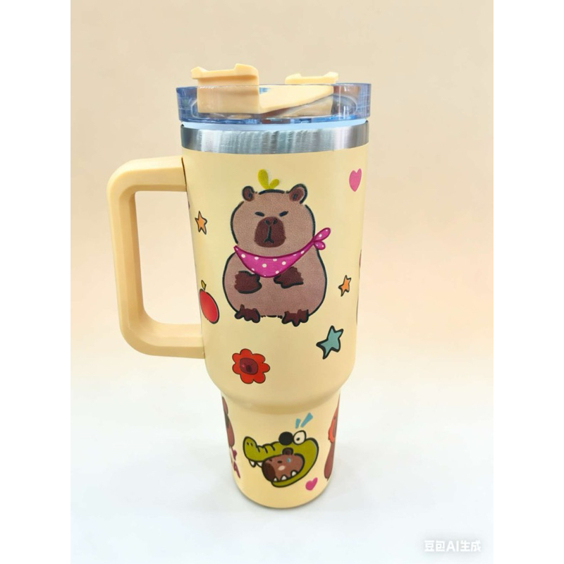 Copo Térmico Capivara 40oz (1.2L) - Caneca Inox com Tampa e Estampa - 2 Opções Design - Entrega Rápida