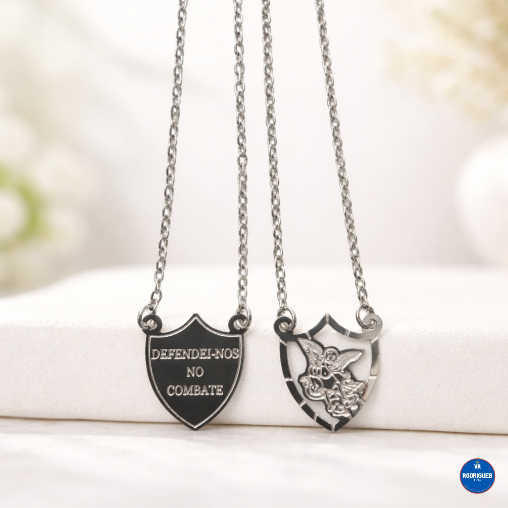 Escapulário São Miguel Arcanjo Personalizado Colar Corrente Aço em Oferta na Shopee