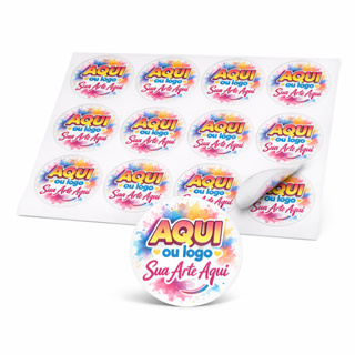 Etiqueta Adesiva Personalizada Redonda 5cm Fosca Offset 120g Kit 60 a 300 Pronto para Colar em Oferta na Shopee
