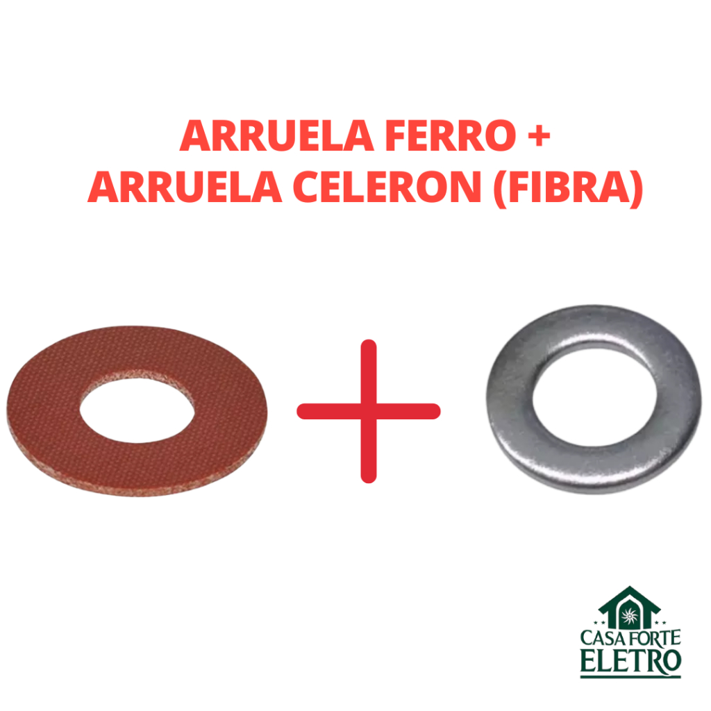 Conjunto Arruela de ferro + arruela celeron para copo de liquidificador várias marcas